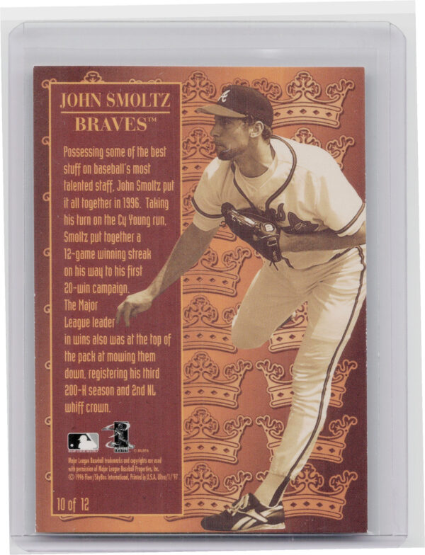 1997 Ultra John Smoltz #10 Braves Season Crowns - Image 3
