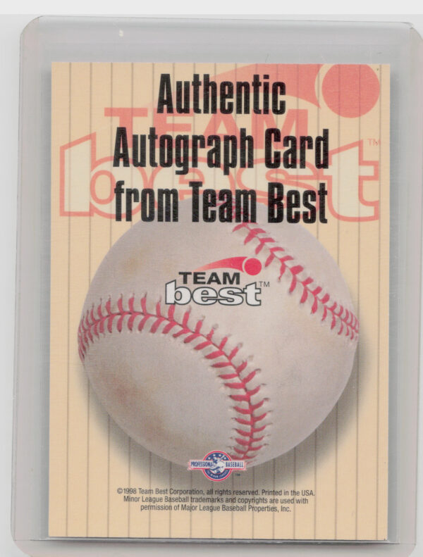 1998 Team Best Ryan Minor AU #NNO Baysox Autographs Signature Series - Image 3