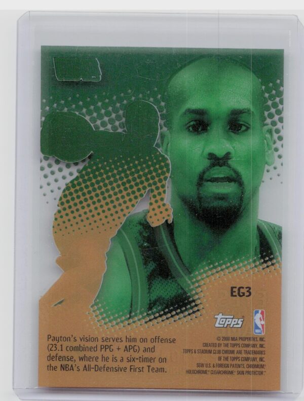 1999-00 Stadium Club Chrome Gary Payton #EG3 SuperSonics Eyes of the Game Refrac - Image 3