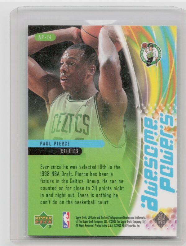1999-00 Upper Deck Ionix Paul Pierce #AP14 Celtics Awesome Powers - Image 3