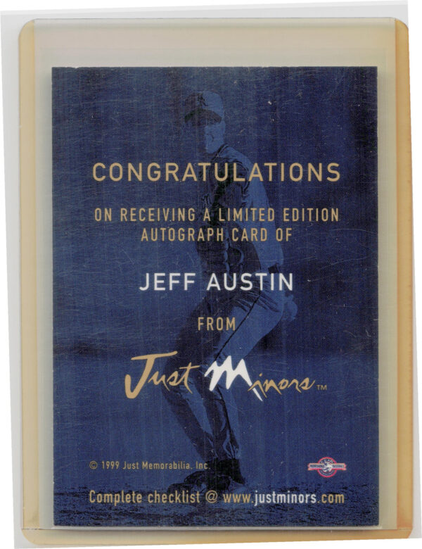 1999 Just Jeff Austin AU #NNO Rocks Autographs - Image 3