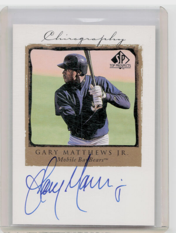 1999 SP Top Prospects Gary Matthews Jr. AU #GM BayBears Chirography