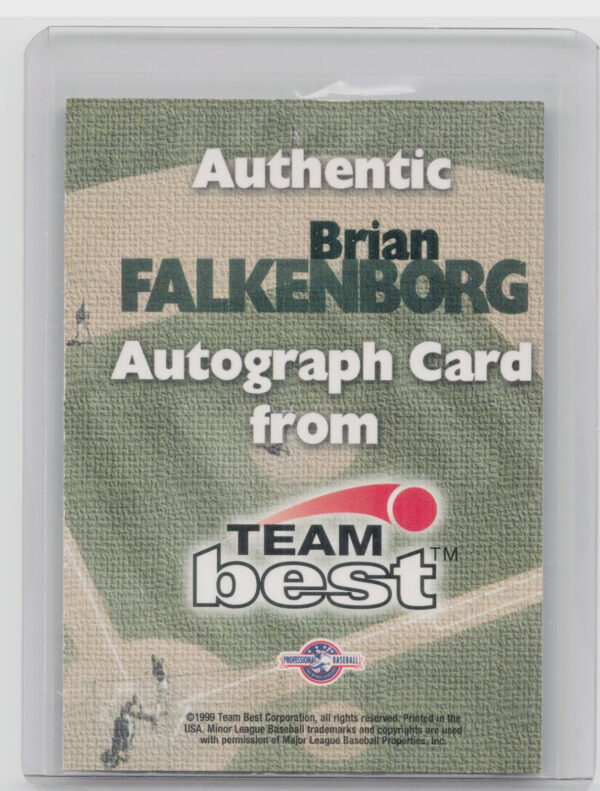 1999 Team Best Rookie Brian Falkenborg #NNO Keys Autographs - Image 3