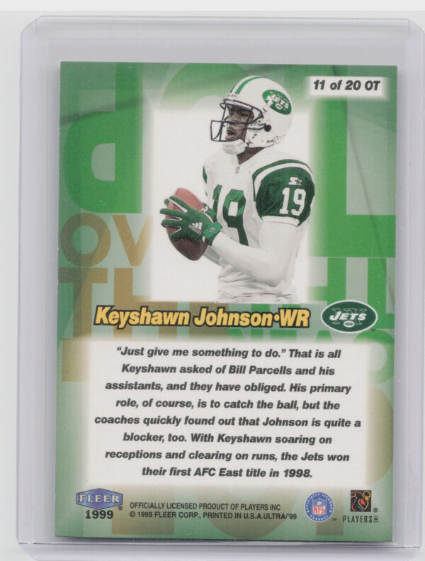 1999 Ultra Keyshawn Johnson #11 OT Jets Over the Top - Image 3
