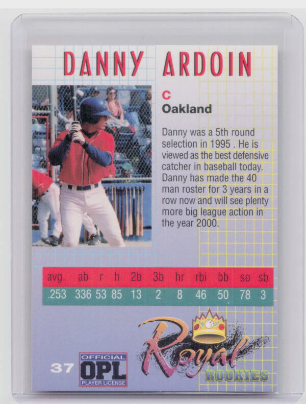 2000 Royal Rookies Danny Ardoin AU SN4950 #37 Athletics Autographs - Image 3
