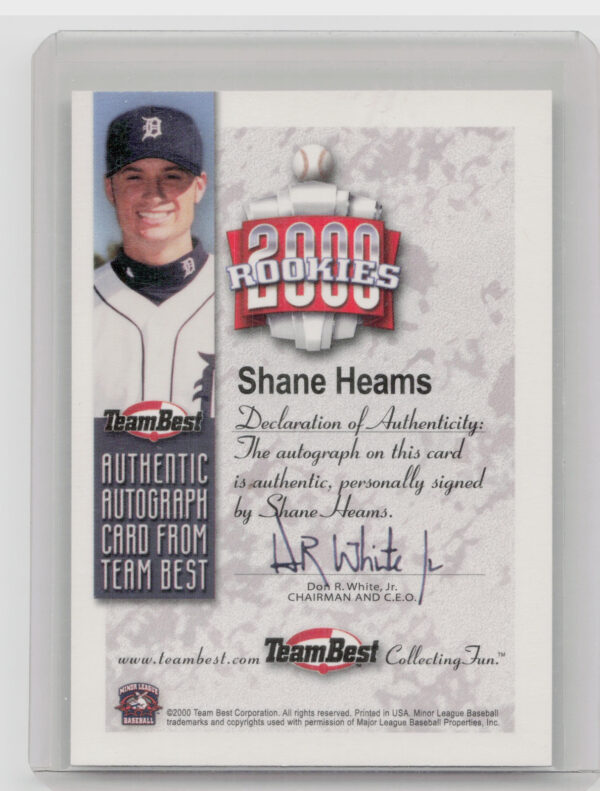 2000 Team Best Rookies Shane Heams AU #NNO Tigers Autographs - Image 3