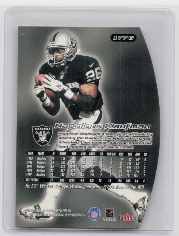2000 Ultra Napoleon Kaufman Gold Medallion #177G Raiders - Image 3