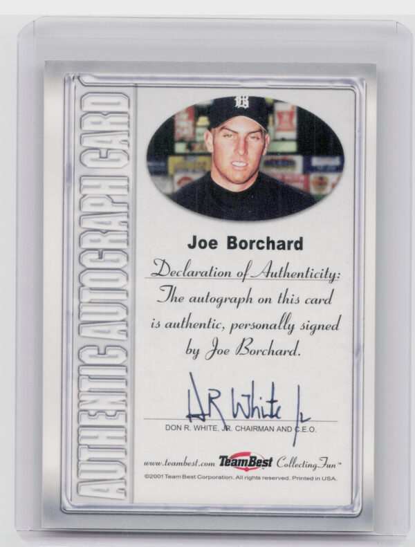 2001 Team Best Joe Borchard AU #NNO Barons Autographs - Image 3
