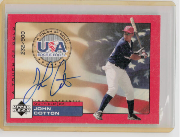 2001 Upper Deck Rookie Update John Cotton AU SN500 #JC USA USA Touch of Gold Aut
