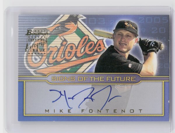 2002 Bowman Draft Picks & Prospects Mike Fontenot AU #SOF-MF Orioles Signs of th