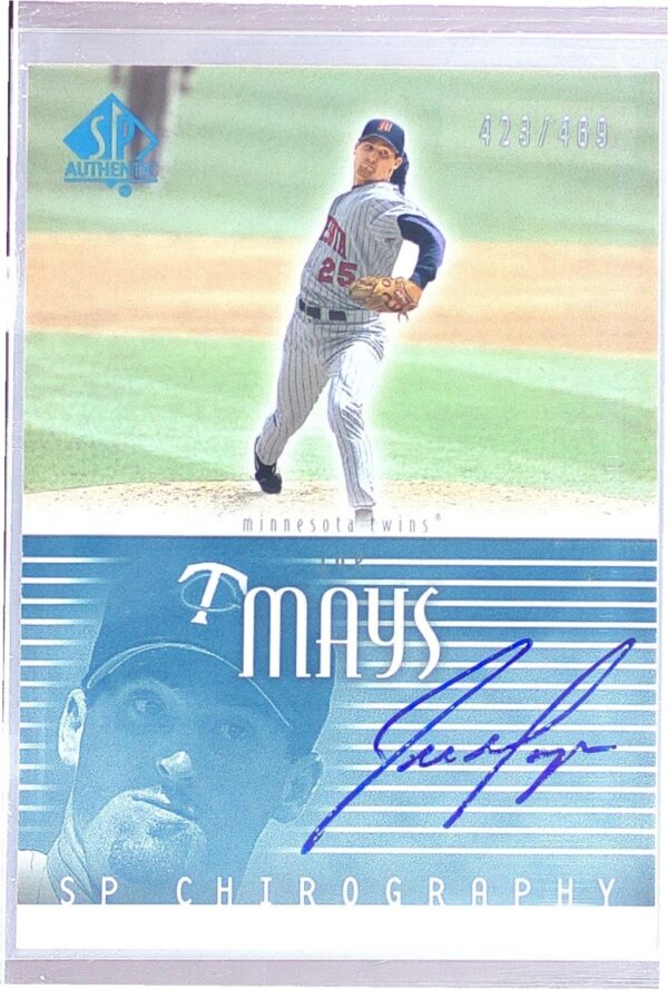 2002 SP Authentic Joe Mays /469 Auto #JM Twins Chirography