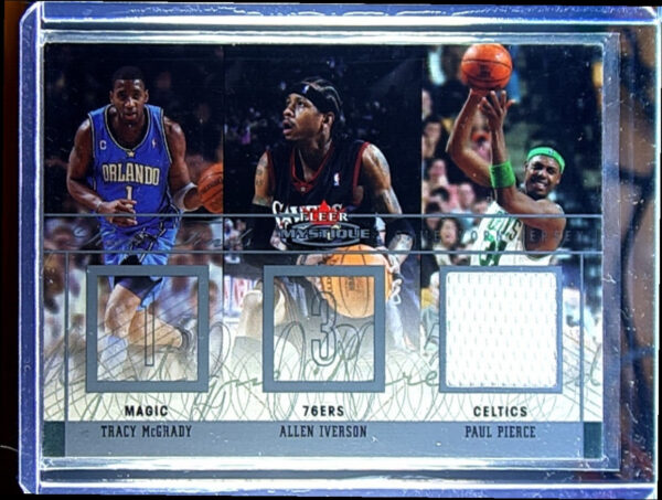 2003-04 Fleer Mystique Tracy McGrady / Allen Iverson / Paul Pierce SN300 MEM #RF