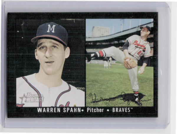 2003 Bowman Heritage Warren Spahn Facsimile Signature #174 Braves