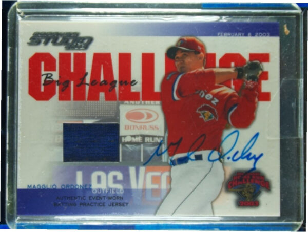 2003 Donruss Studio Magglio Ordonez MEM #BLC-2 Sox Big League Challenge Material