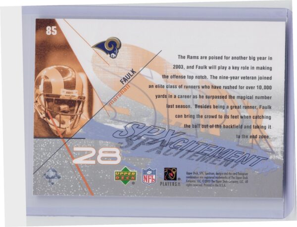 2003 SPx Marshall Faulk #85 Rams - Image 3