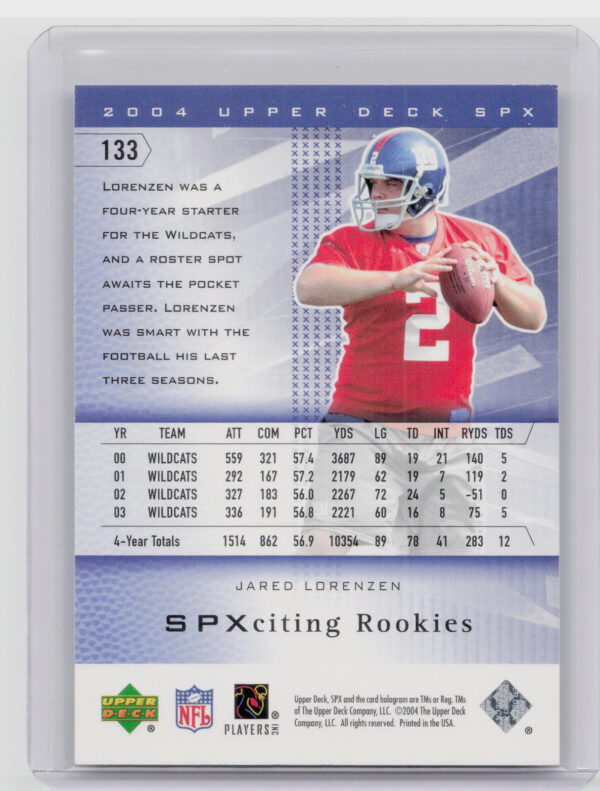 2004 SPx Jared Lorenzen SN1650 RC #133 Giants - Image 3
