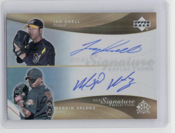 2005 Upper Deck Reflections Ian Snell / Merkin Valdez AU #ISMV Giants Dual Signa