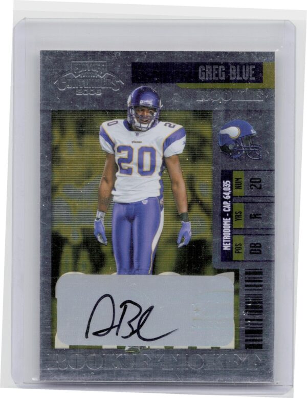 2006 Playoff Contenders Greg Blue AU RC #174 Vikings