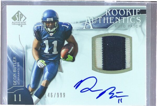 2009 SP Authentic Deon Butler JSY Auto RC /999 #376 Seahawks