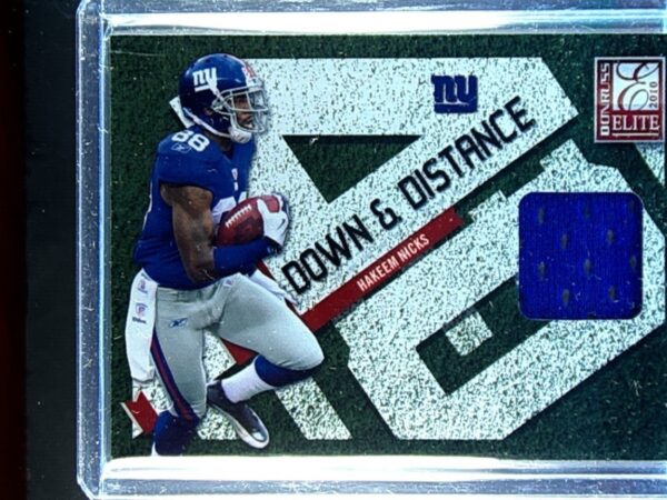 2010 Donruss Elite Hakeem Nicks /299 JSY #17 Giants Down and Distance Jerseys