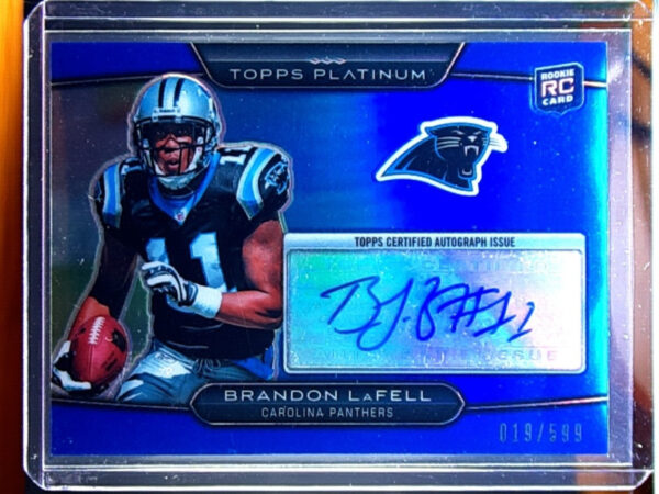 2010 Topps Platinum Brandon LaFell AU SN599 #83 Panthers Rookie Autographs Blue