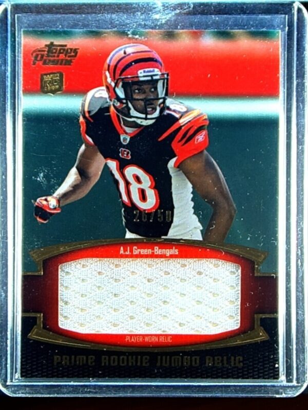 2011 Topps Prime A.J. Green /50 JSY #PRJ-AJG Bengals Rookie Jumbo Relics Gold