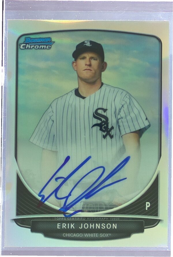 2013 Bowman Chrome Erik Johnson Auto /500 #BCA-EJ Sox Prospects Refractor Auto