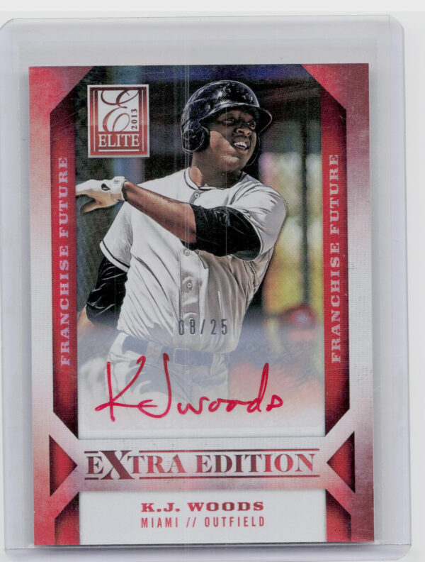2013 Panini Elite Extra Edition K.J. Woods AU SN25 #36 Marlins Franchise Futures