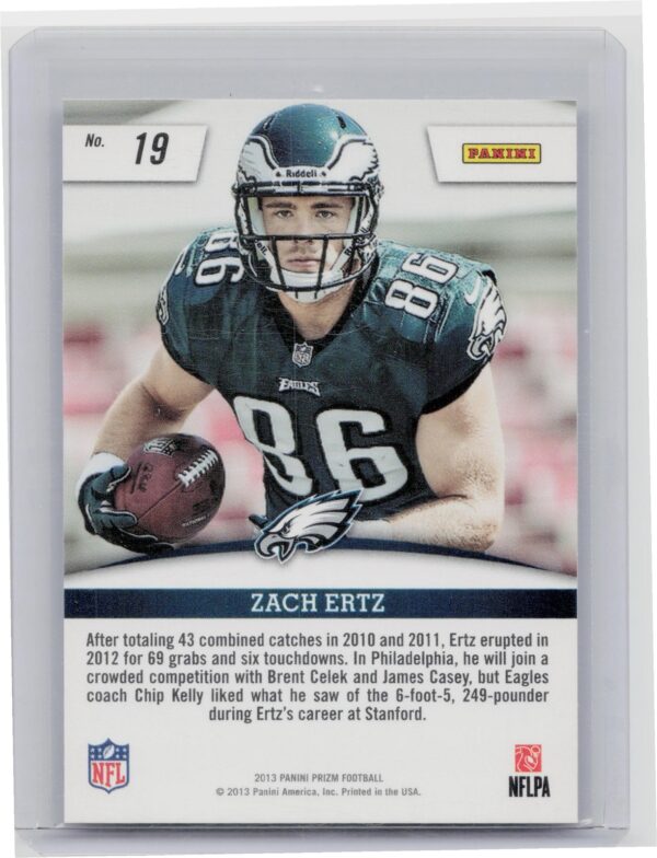 2013 Prizm Zach Ertz #19 Eagles Rookie Impact - Image 3