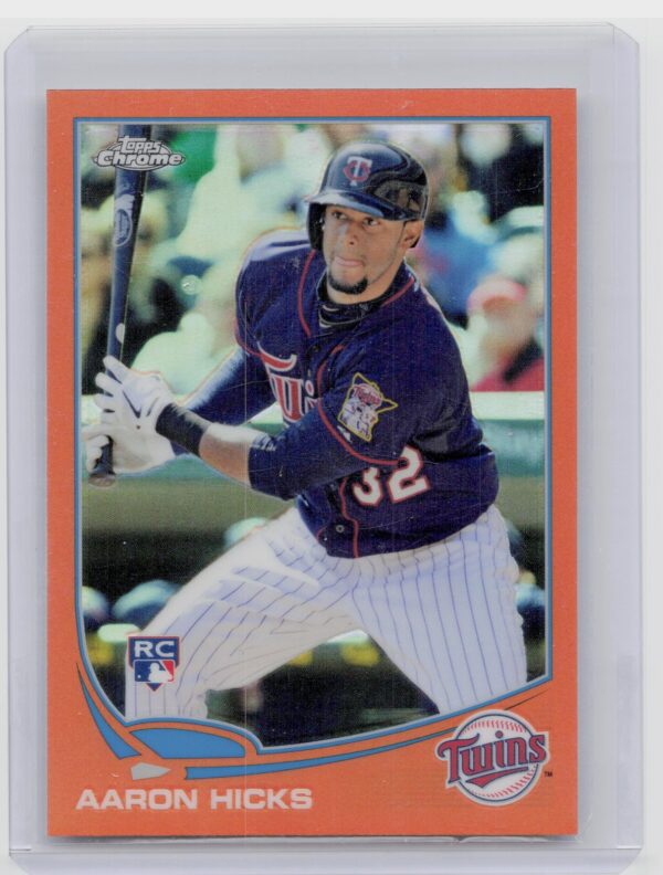 2013 Topps Chrome Aaron Hicks Orange Refractors #179 Twins