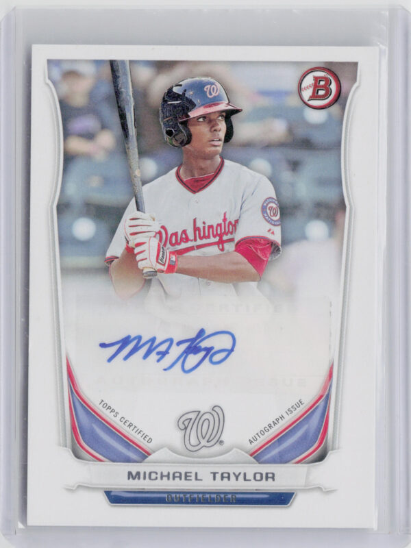 2014 Bowman Michael Taylor AU #PA-MT Nationals Prospect Autographs