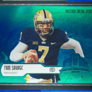 2014 Flair Showcase Tom Savage SN100 #M-12 Panthers Metal Universe Precious Meta