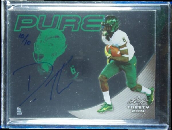 2014 Leaf Trinity De'Anthony Thomas AU SN10 #PDAT Ducks Pure Autographs Green