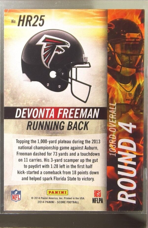 2014 Score Devonta Freeman RC #HR25 Falcons Hot Rookies - Image 3