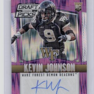 2015 Panini Prizm Collegiate Draft Picks Kevin Johnson AU SN99 #208 Deacons Auto