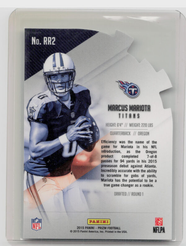 2015 Panini Prizm Marcus Mariota #RR2 Titans Rookie Revolution - Image 3