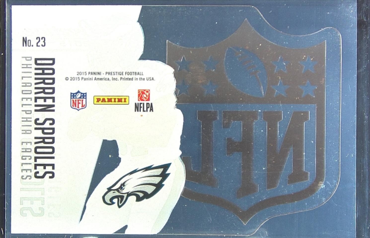 2015 Prestige Darren Sproles #23 Eagles NFL Shield - Image 3