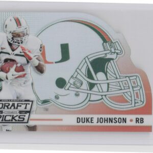 2015 Prizm Collegiate Draft Picks Duke Johnson #15 Hurricanes Helmet Die Cuts