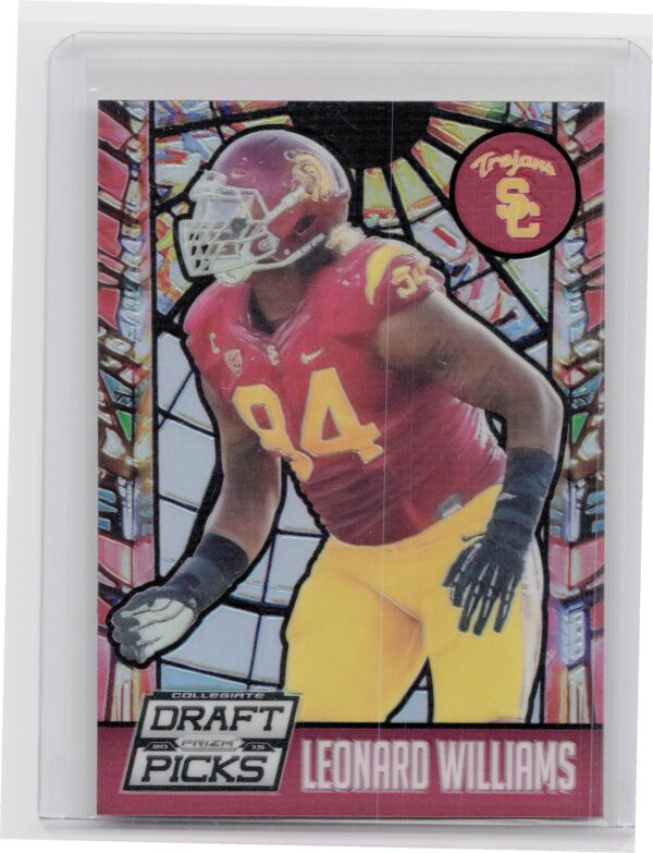 2015 Prizm Collegiate Draft Picks Leonard Williams #80 Trojans Stained Glass