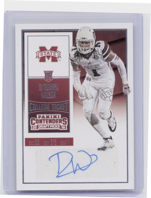2016 Contenders Draft Picks De'Runnya Wilson Auto #123 Bulldogs