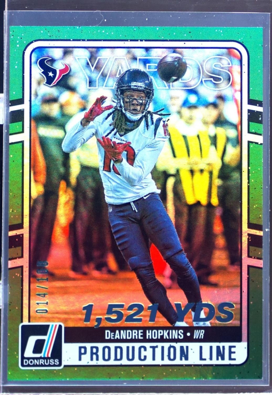 2016 Donruss DeAndre Hopkins /100 #8 Texans Production Line Yardage Holo