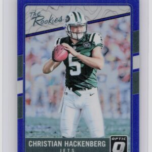 2016 Donruss Optic Christian Hackenberg SN149 #TR-CH Jets The Rookies Blue