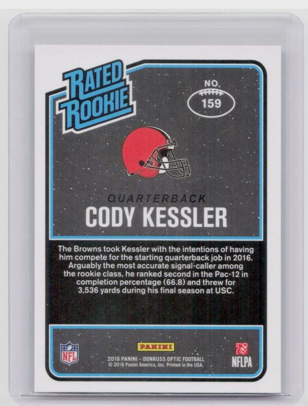 2016 Donruss Optic Cody Kessler RC #159 Browns - Image 3