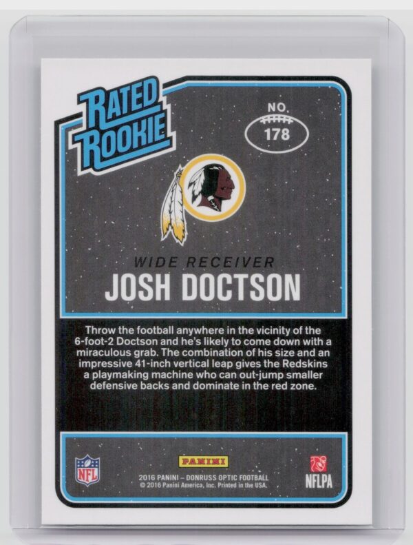 2016 Donruss Optic Josh Doctson Holo #178 Redskins - Image 3