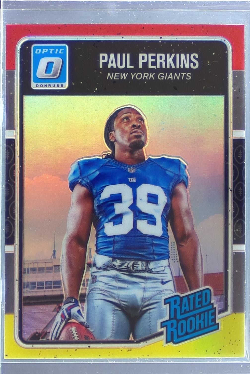 2016 Donruss Optic Paul Perkins Red and Yellow RC #189 Giants