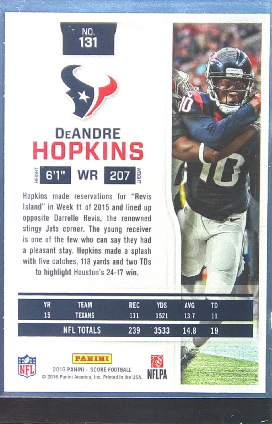 2016 Score DeAndre Hopkins Red Zone /35 #131 Texans - Image 3
