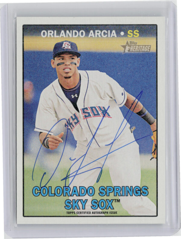 2016 Topps Heritage Minor League Orlando Arcia AU #ROA-OAR Sox Real One Autograp