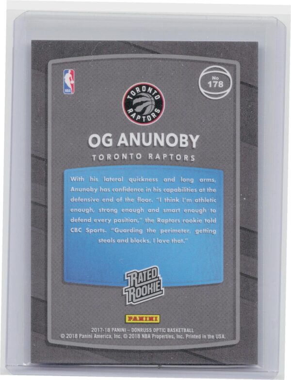 2017-18 Donruss Optic OG Anunoby Rated Rookie Flash #178 Raptors - Image 3