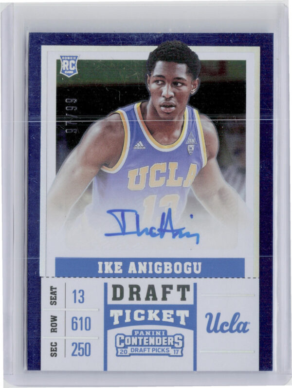 2017-18 Panini Contenders Draft Picks Ike Anigbogu AU SN99 #103 Bruins College D