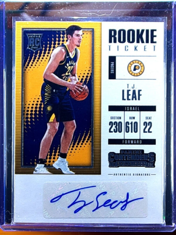 2017-18 Panini Contenders T.J. Leaf #ST-TJL Pacers Rookie Season Ticket Retail